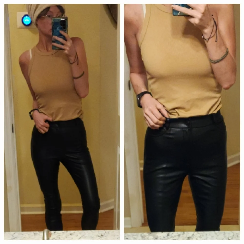 Zara Faux Leather High Waist Skinny Pants Small - Picture 1 of 1